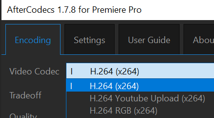 after effects quicktime h264 missing