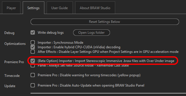 Autokroma BRAW Studio Immersive Clip Desktop Beta Option