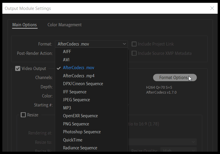AfterCodecs 1.10.15 instal the new