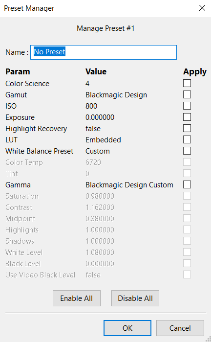 Presets PresetManager