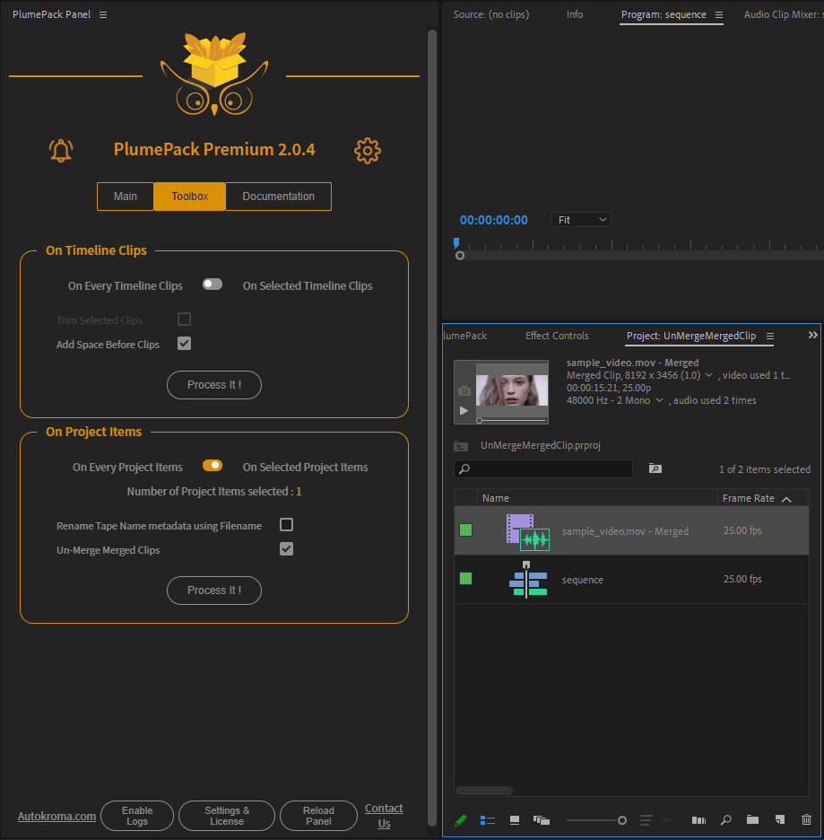 Autokroma_PlumePack_UnMerge_Select_Merged_Clips_