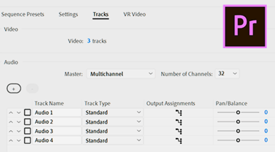 Creating a Multichannel Audio File in Premiere Pro